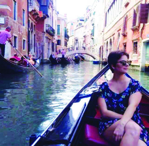 Ms. Zamora in Venice, Italy. One of her hobbies is traveling