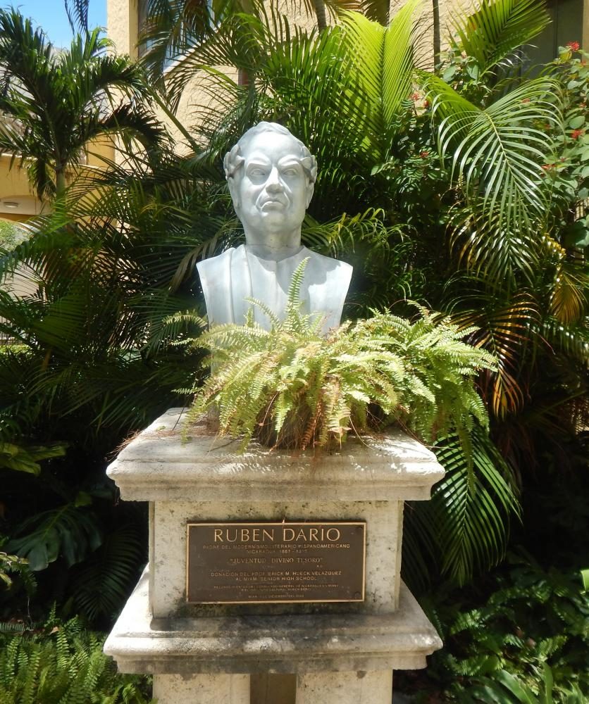 Junior Idilio Ramoss favorite place at Miami High is the Ruben Dario statue.