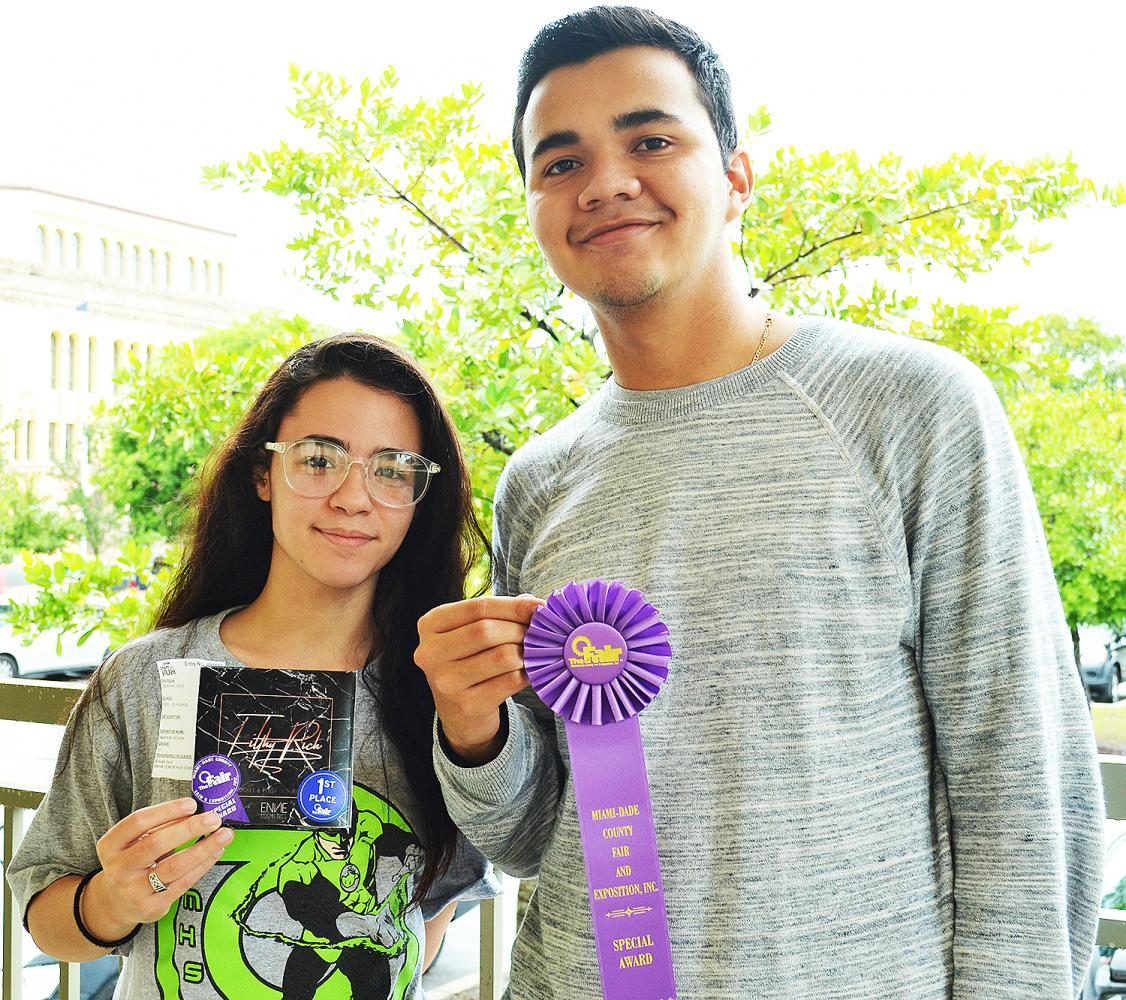Seniors Roxana Amador and Bryan Molina won special awards for their projects. 