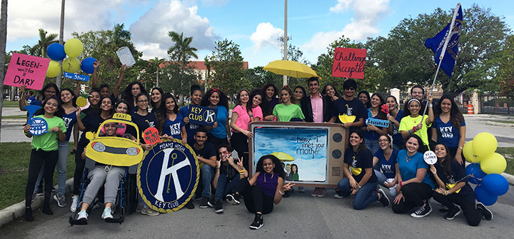 Key Club at the 2017 Homecoming Parade, whose theme was How I Met your Mother.