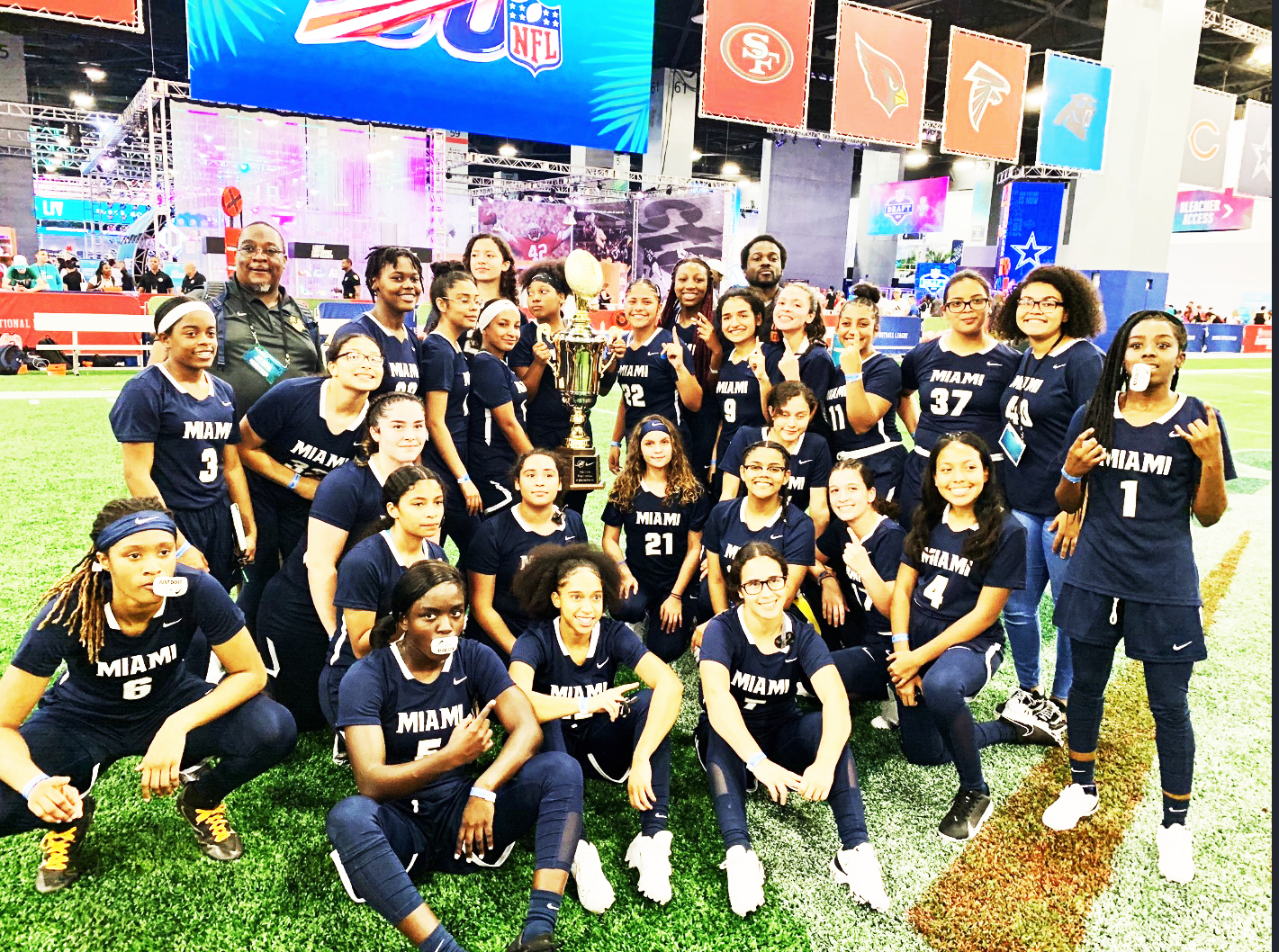 Girls Flag Football at NFL Super Bowl – Miami High News