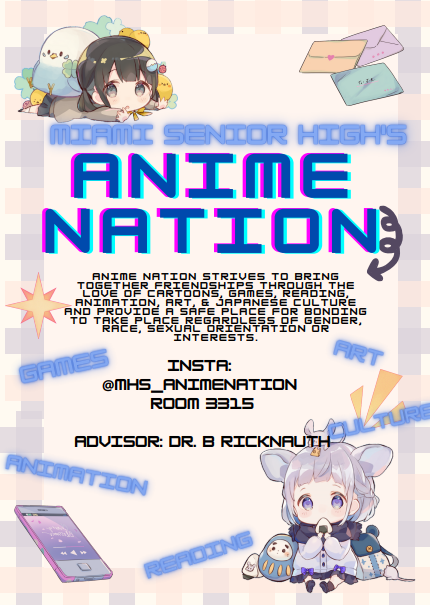 Anime Nation poster, made by Vice President, Braynon Gay