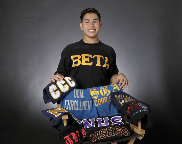 Matthews senior pictures with all of the clubs jerseys hes in. 