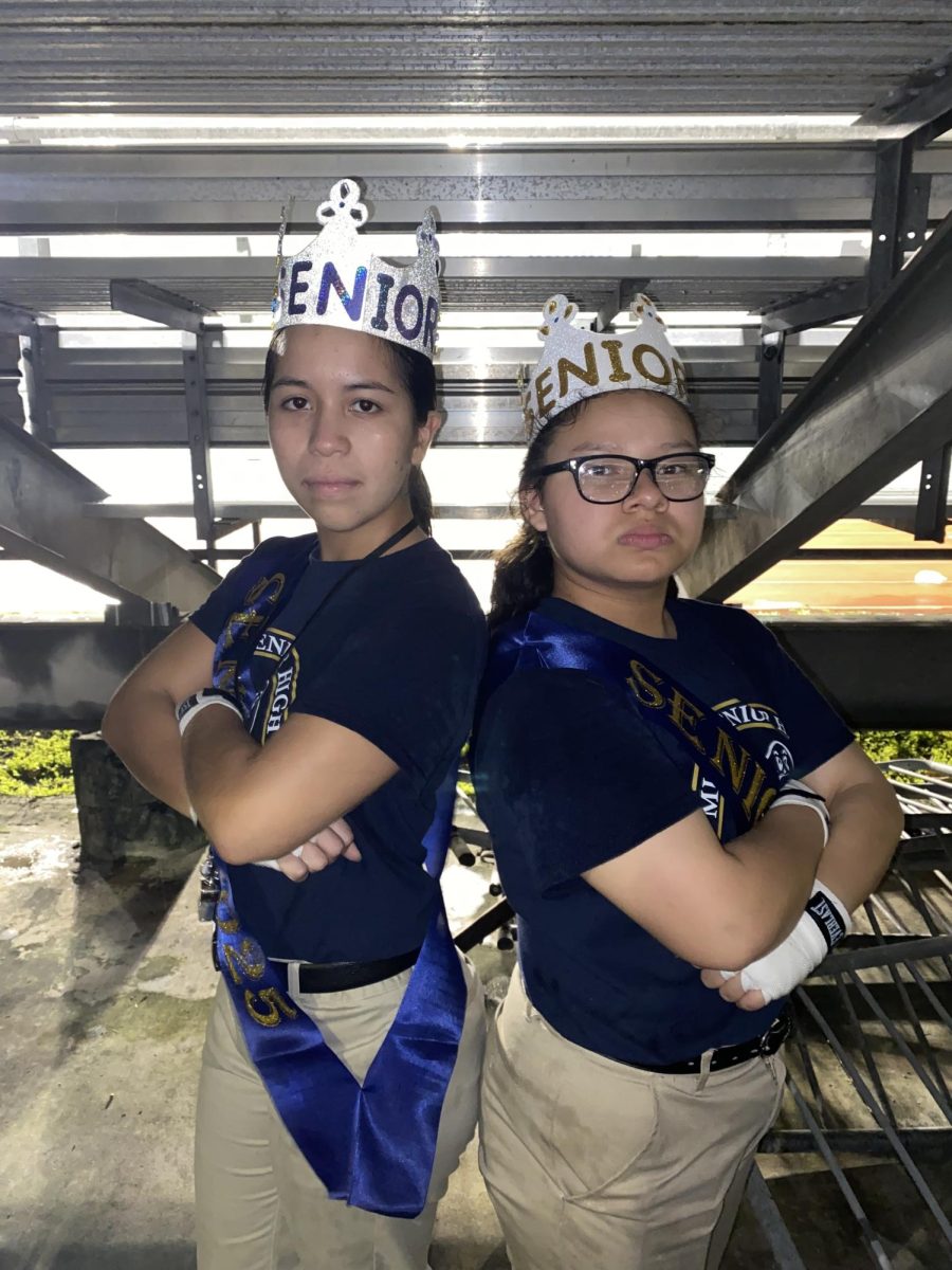 Celeste Velasquez and Lucero Gallegos, The Million Dollar Band, Drum Majors.