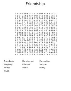 Alternate Text Not Supplied for Sidebar word search about Friendship.