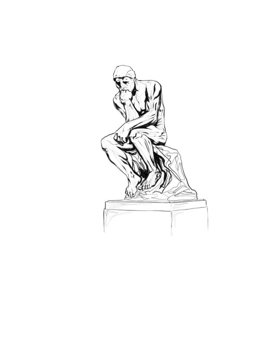 The thinker statue shows us at what we do best