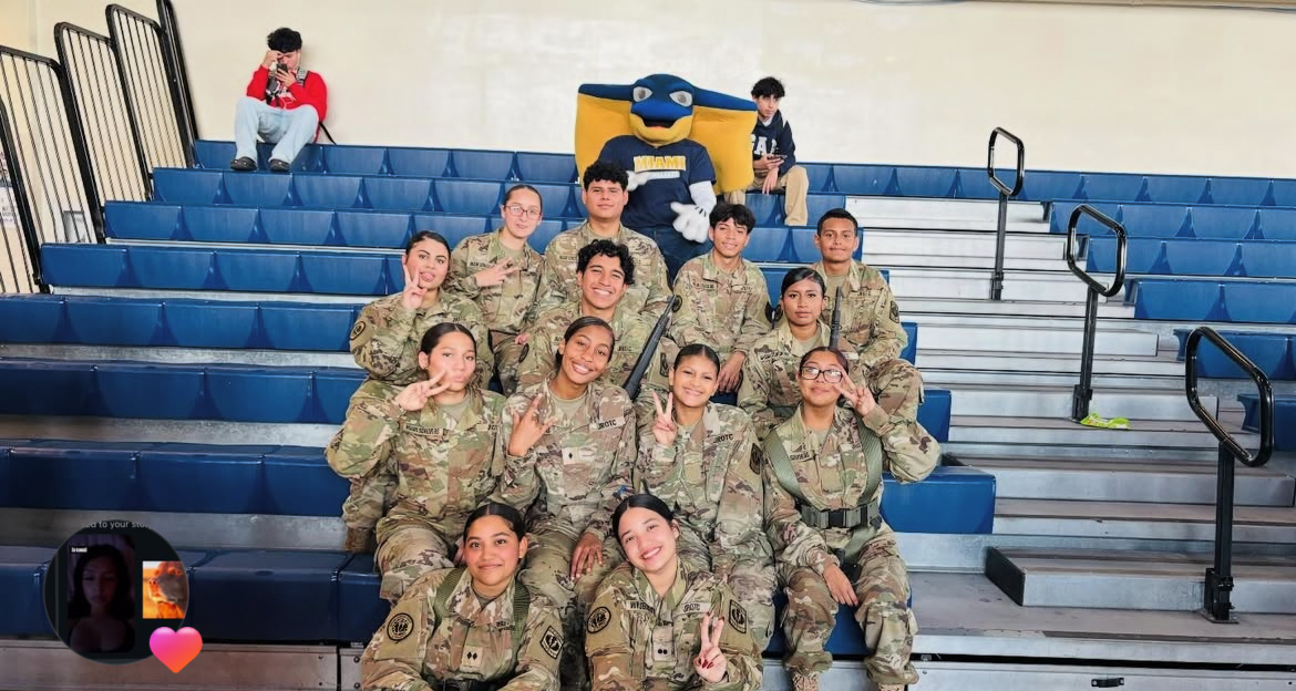 JROTC at the Winter pep rally.